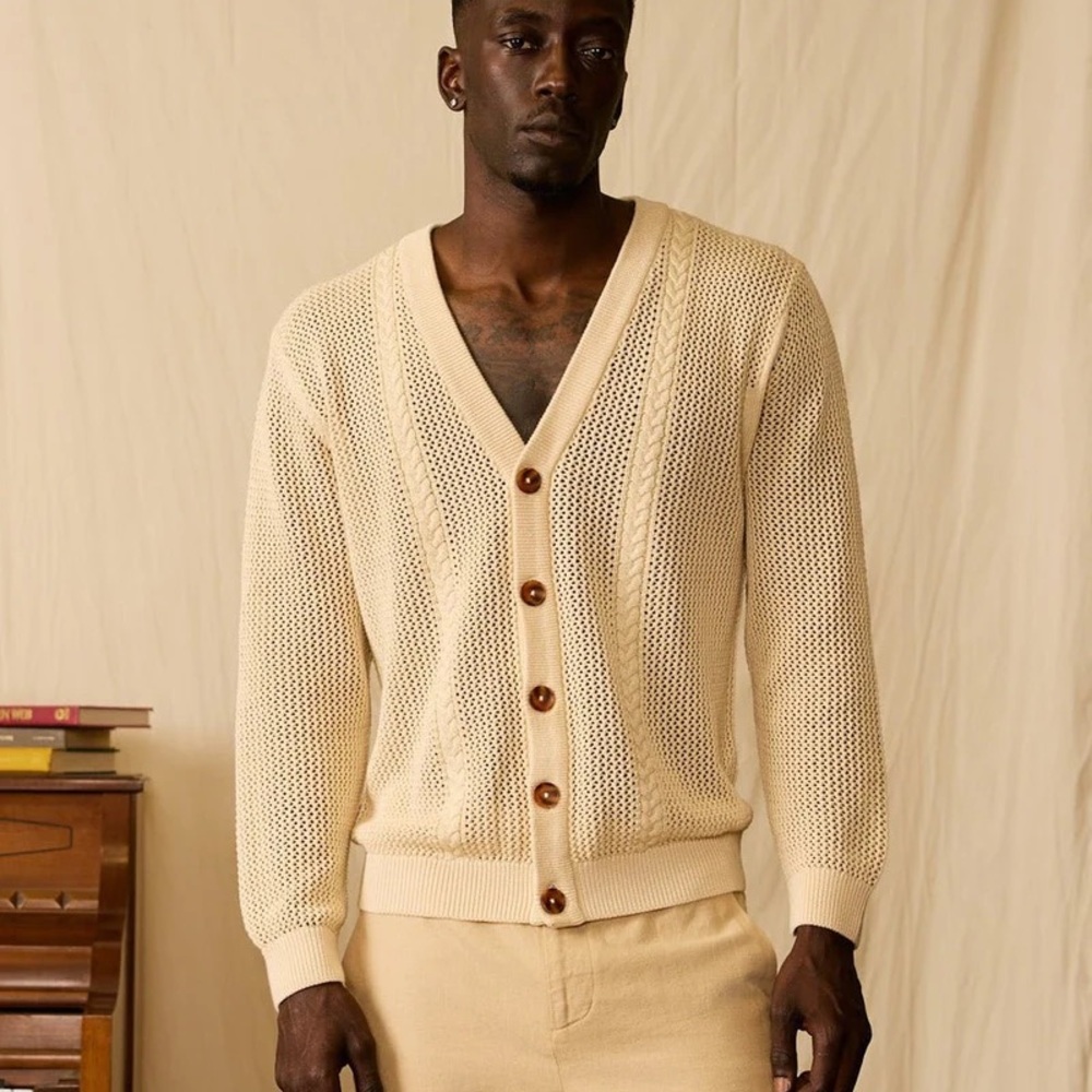 Dandy Del Mar the Crete Crochet Cardigan-SABBIA 3XL